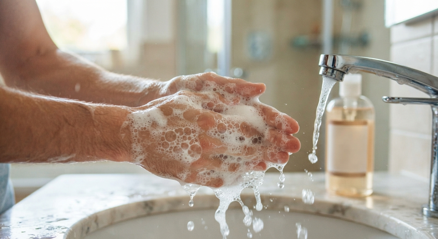 Sodium laureth sulfate w składzie kosmetyków - butelka szamponu i etykieta INCI z surfaktantem SLES